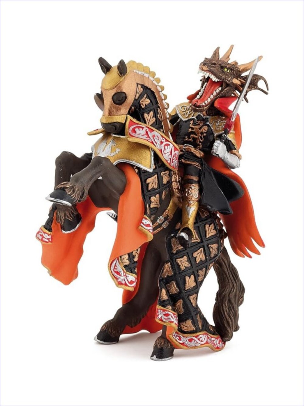 Papo Fire Dragon Man and Horse Figurines New w/Tag